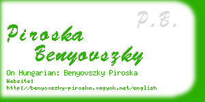 piroska benyovszky business card